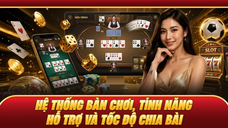 Hệ thống bàn chơi, tính năng hỗ trợ và tốc độ chia bài