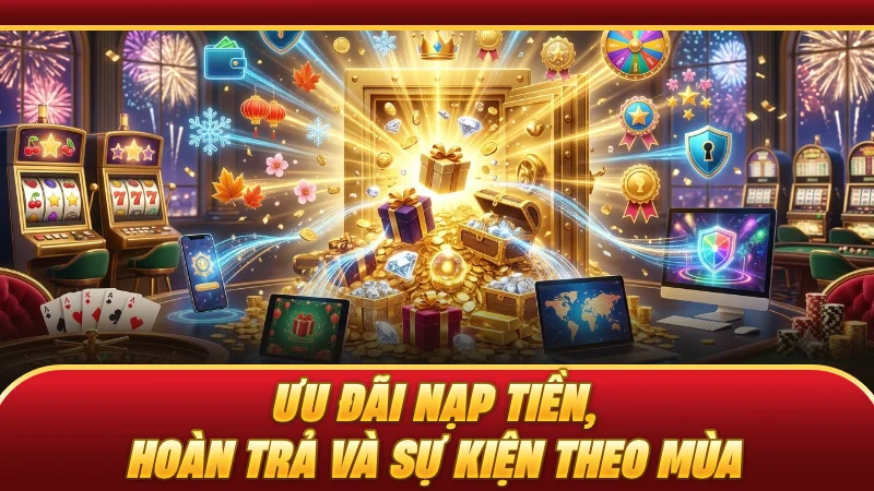 Ưu đãi nạp tiền, hoàn trả và sự kiện theo mùa