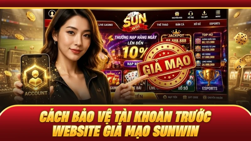 Cách bảo vệ tài khoản trước website giả mạo SUNWIN