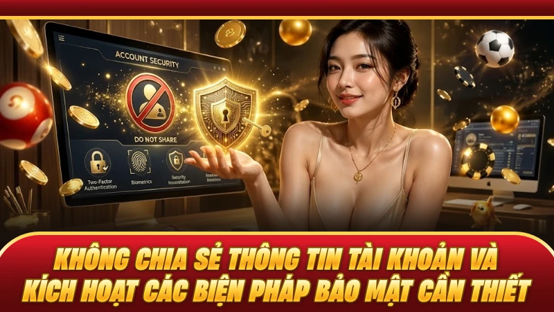 Không chia sẻ thông tin tài khoản và kích hoạt các biện pháp bảo mật cần thiết