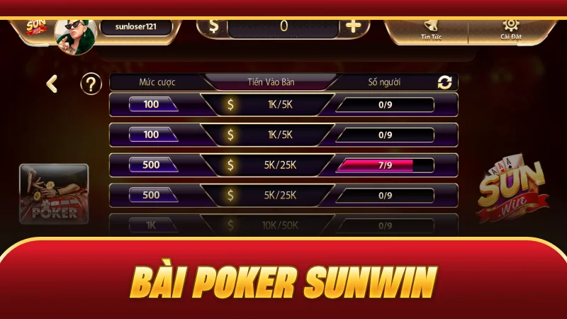 Bài Poker SUNWIN